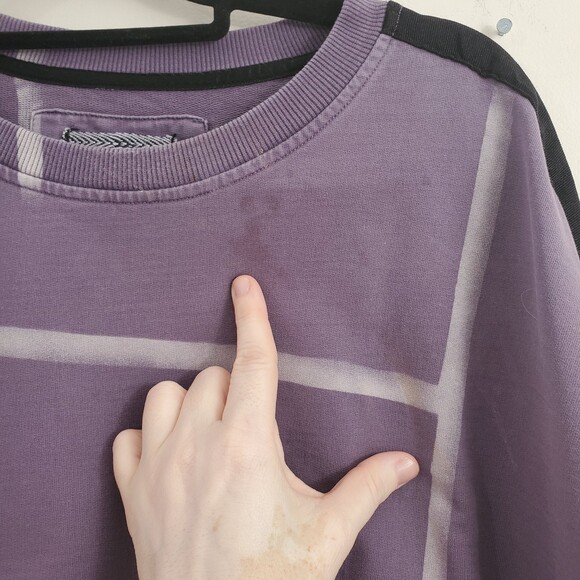 2XL Saks Fifth Avenue Madison Supply Purple Crewneck Utility Sweater Shirt Men - Picture 12 of 12